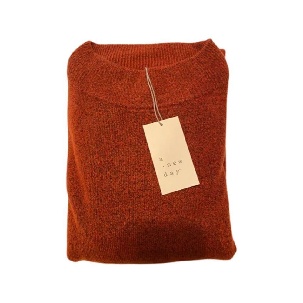 A New Day Rust Mock Turtleneck Long Sleeve Pullover Sweater – Size Large - Picture 4 of 9